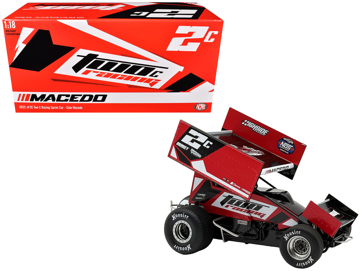 Winged Sprint Car #2C Cole Macedo "Two C Racing" (2025) 1/18 Diecast Model Car by ACME LuxuryLifeWay Online Store