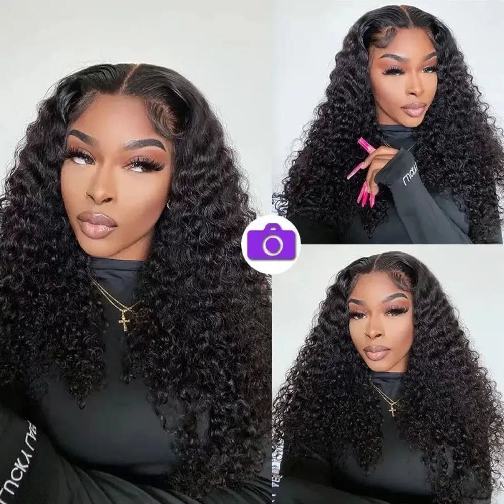 250% Density Glueless Deep Curly Wave Wig Ready To Wear 5x5 HD Lace Closure Wig Pre Cut No Glue 13x4 13x6 Human Hair Wigs Women LadyShow.Store