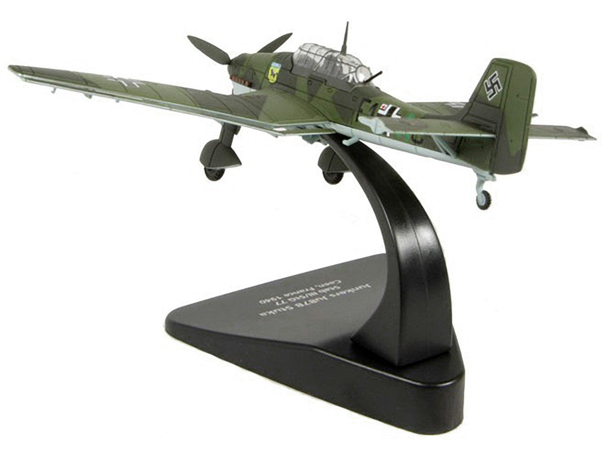 Junkers Ju 87B "Stuka Stab" Dive Bomber Plane III/StG 77 Caen France (1940) "Oxford Aviation" Series 1/72 Diecast Model Airplane by Oxford Diecast LuxuryLifeWay Online Store