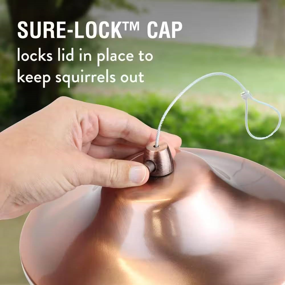 Copper Bird Feeder with Plastic Seed Reservoir Tube and Circular Perch LuxuryLifeWay Online Store