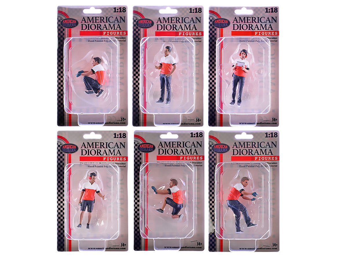 "Race Crew" 6 piece Figure Set for 1/18 scale models by American Diorama LuxuryLifeWay Online Store