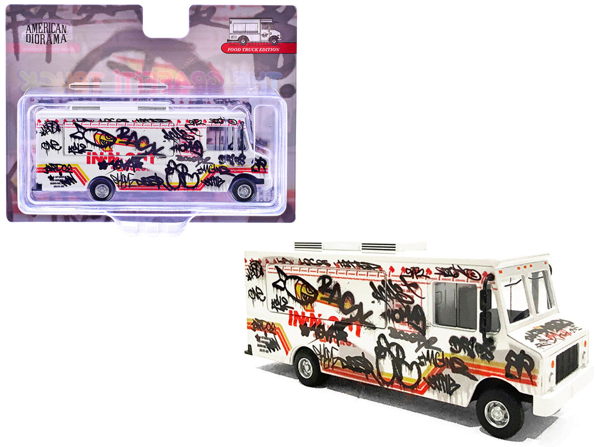 Food Truck "The Graffiti Truck" White with Graphics 1/64 Diecast Model by American Diorama LuxuryLifeWay Online Store