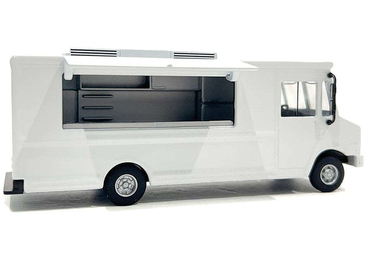 Food Truck Plain White with Graphics 1/64 Diecast Model by American Diorama LuxuryLifeWay Online Store