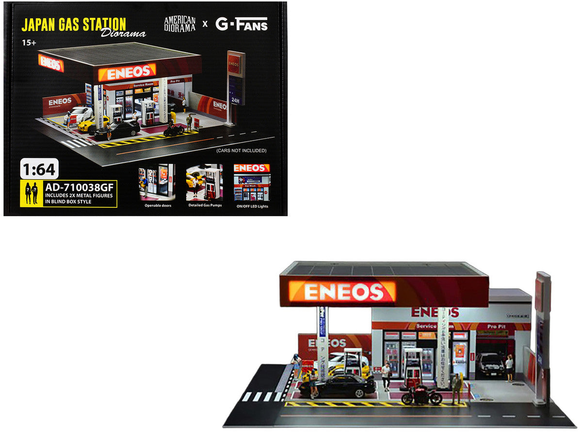 Eneos Japan Gas Station Diorama Set "American Diorama X G-Fans" Series for 1/64 Scale Models by American Diorama LuxuryLifeWay Online Store