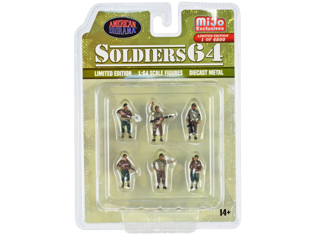 "Soldiers 64" 6 piece Diecast Set Military Figures Limited Edition to 4800 pieces Worldwide for 1/64 Scale Models by American Diorama LuxuryLifeWay Online Store