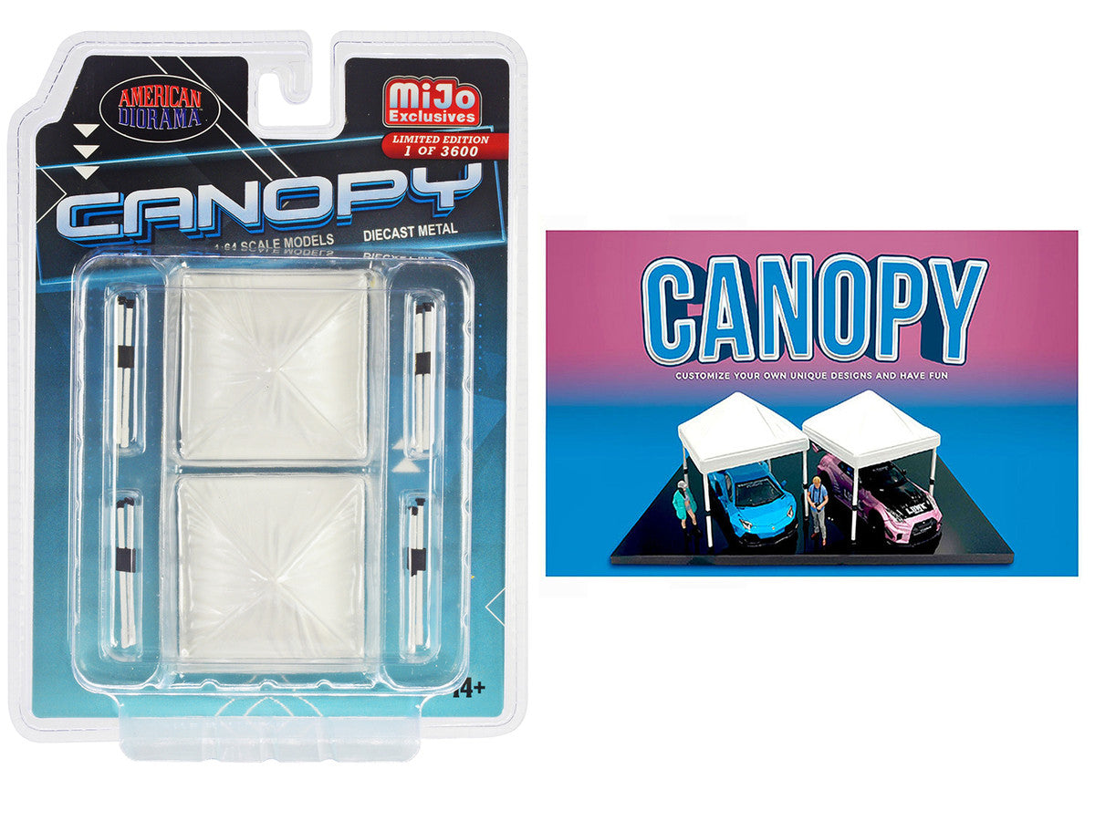 Canopy 2 Piece Set White Limited Edition to 3600 pieces Worldwide 1/64 Scale Models by American Diorama LuxuryLifeWay Online Store
