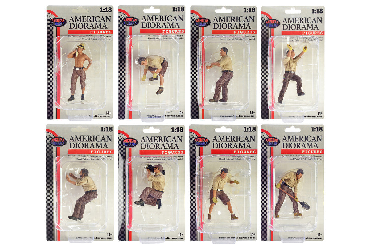 "4X4 Mechanic" 8 piece Figure Set for 1/18 scale models by American Diorama LuxuryLifeWay Online Store