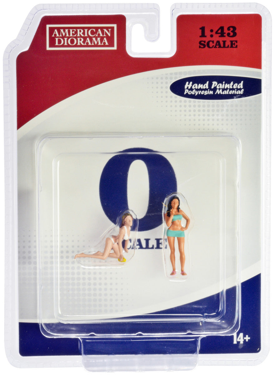 "Car Wash Girls" Set 1 Dorothy and Barbara 2 Piece Figure for 1/43 Scale Models by American Diorama LuxuryLifeWay Online Store