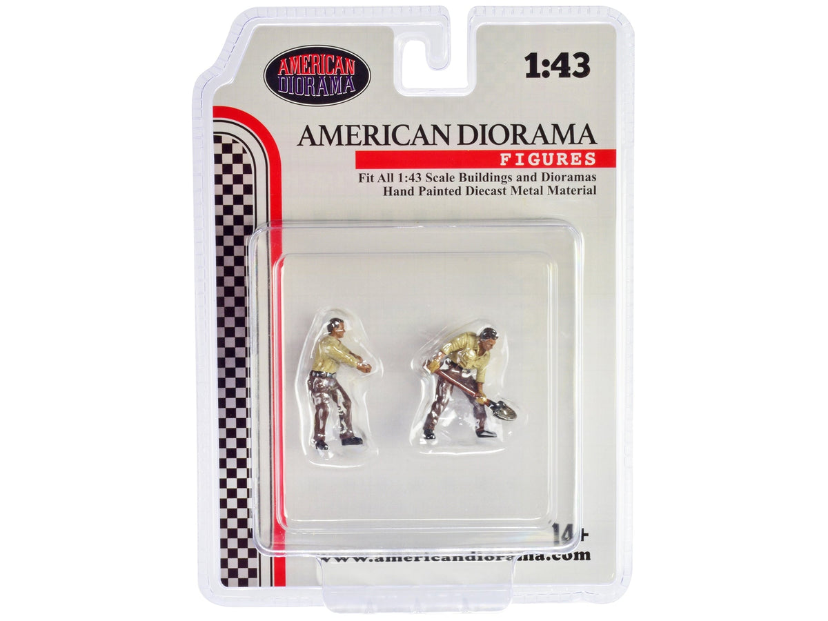 "4X4 Mechanics" 2 Piece Diecast Figure Set 2 for 1/43 Scale Models by American Diorama LuxuryLifeWay Online Store