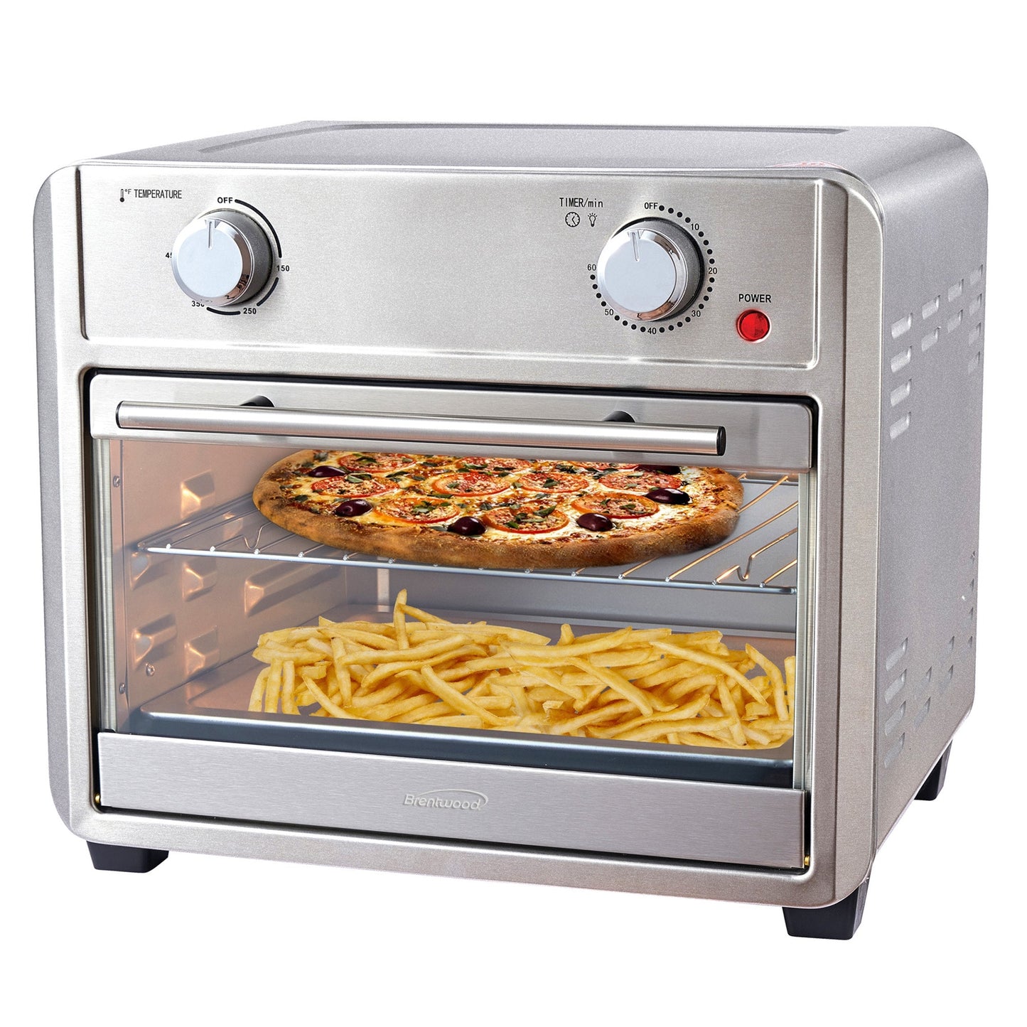 Brentwood 1700 Watt 24 Quart Convection Air Fryer Toaster Oven in Silver LuxuryLifeWay Online Store
