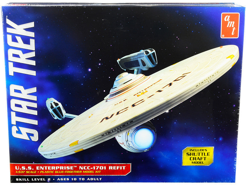 Skill 2 Model Kit U.S.S. Enterprise NCC-1701 Refit Starship "Star Trek" 1/537 Scale Model by AMT LuxuryLifeWay Online Store