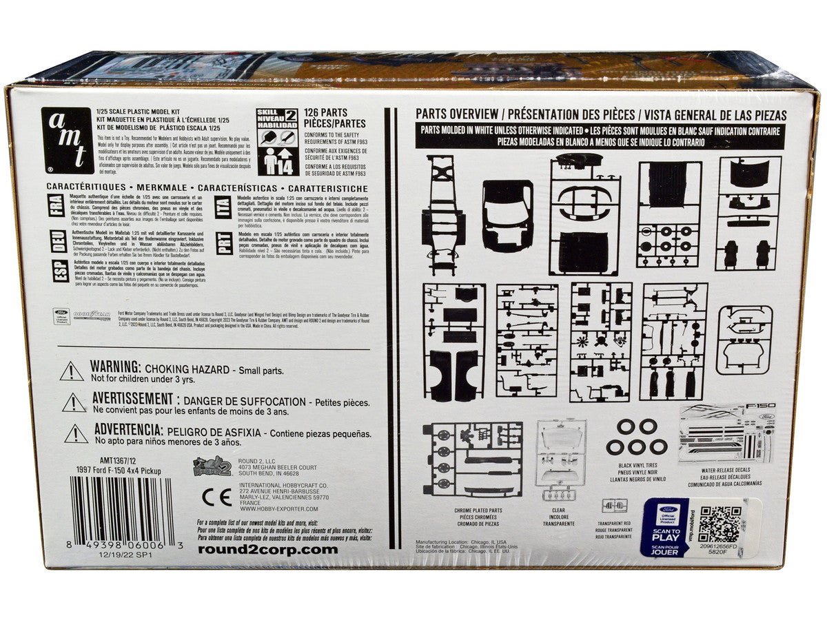 Skill 2 Model Kit 1997 Ford F-150 4X4 Pickup Truck 1/25 Scale Model by AMT LuxuryLifeWay Online Store