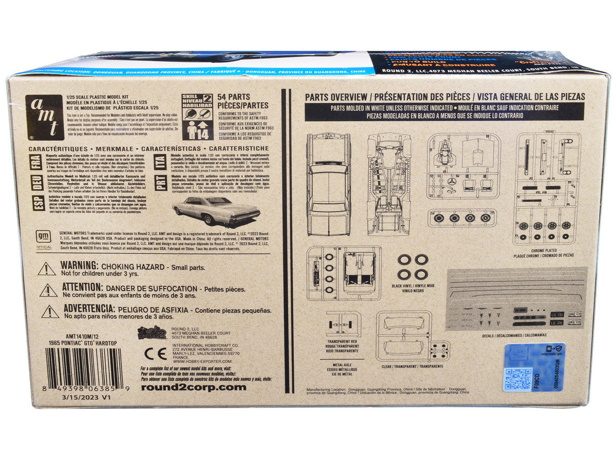 Skill 2 Model Kit 1965 Pontiac GTO Hardtop "Craftsman Plus" Series 1/25 Scale Model by AMT LuxuryLifeWay Online Store