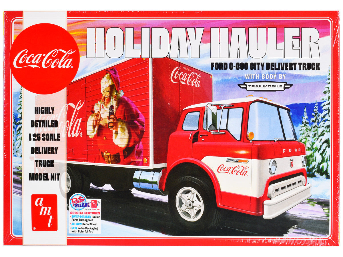 Skill 3 Model Kit Ford C-600 City Delivery Truck "Holiday Hauler - Coca-Cola" 1/25 Scale Model by AMT LuxuryLifeWay Online Store