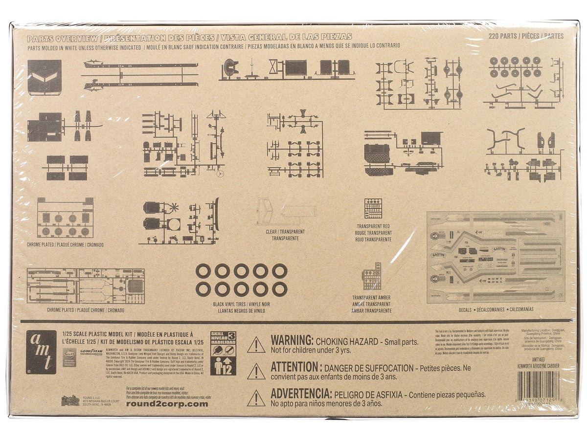 Skill 3 Model Kit Kenworth Aerodyne Cabover Truck Tractor 1/25 Scale Model by AMT LuxuryLifeWay Online Store