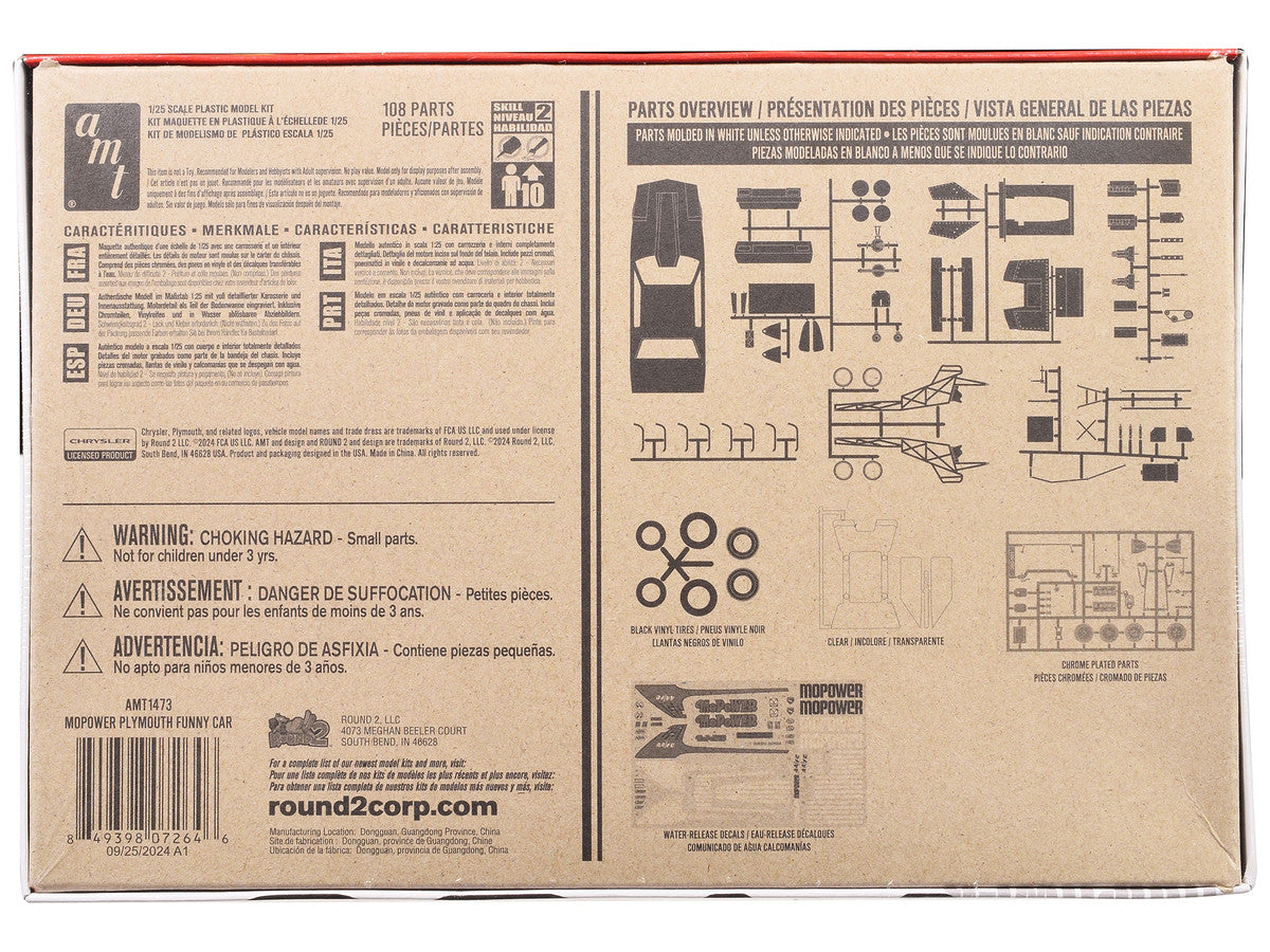 Skill 2 Model Kit Plymouth Funny Car "Mopower" 1/25 Scale Model by AMT LuxuryLifeWay Online Store