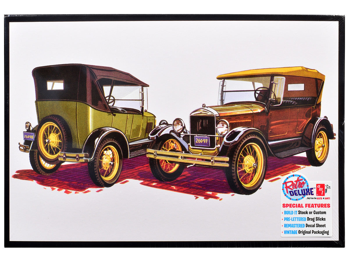 Skill 2 Model Kit 1927 Ford Model T Touring 2 in 1 Kit 1/25 Scale Model by AMT LuxuryLifeWay Online Store
