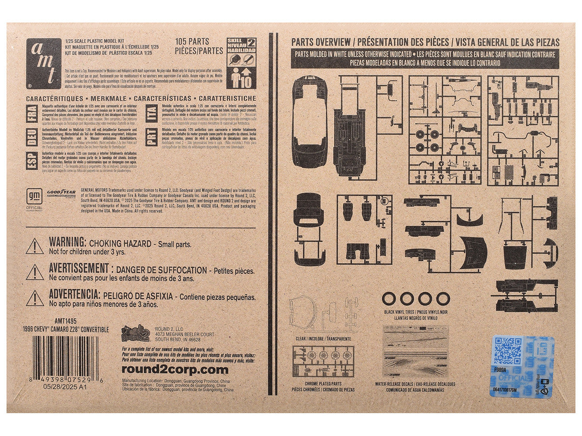 Skill 2 Model Kit 1996 Chevrolet Camaro Z28 Convertible 1/25 Scale Model by AMT LuxuryLifeWay Online Store