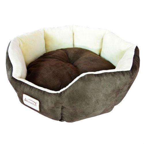 Mocha Beige Round Oval Pet Bed for Small Dogs or Cats LuxuryLifeWay Online Store