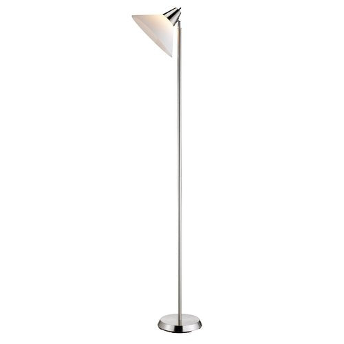 Contemporary Swivel Floor Lamp with Bowl Shade in Satin Steel Finish LuxuryLifeWay Online Store