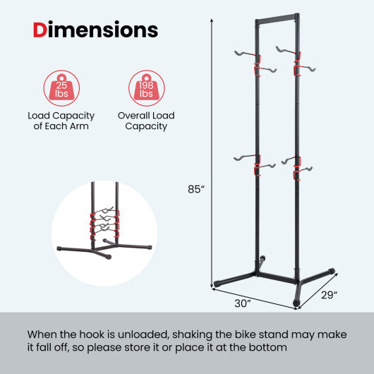 Adjustable Bike Storage Rack with Vertical Stand for 4 Bikes and Garage LuxuryLifeWay Online Store