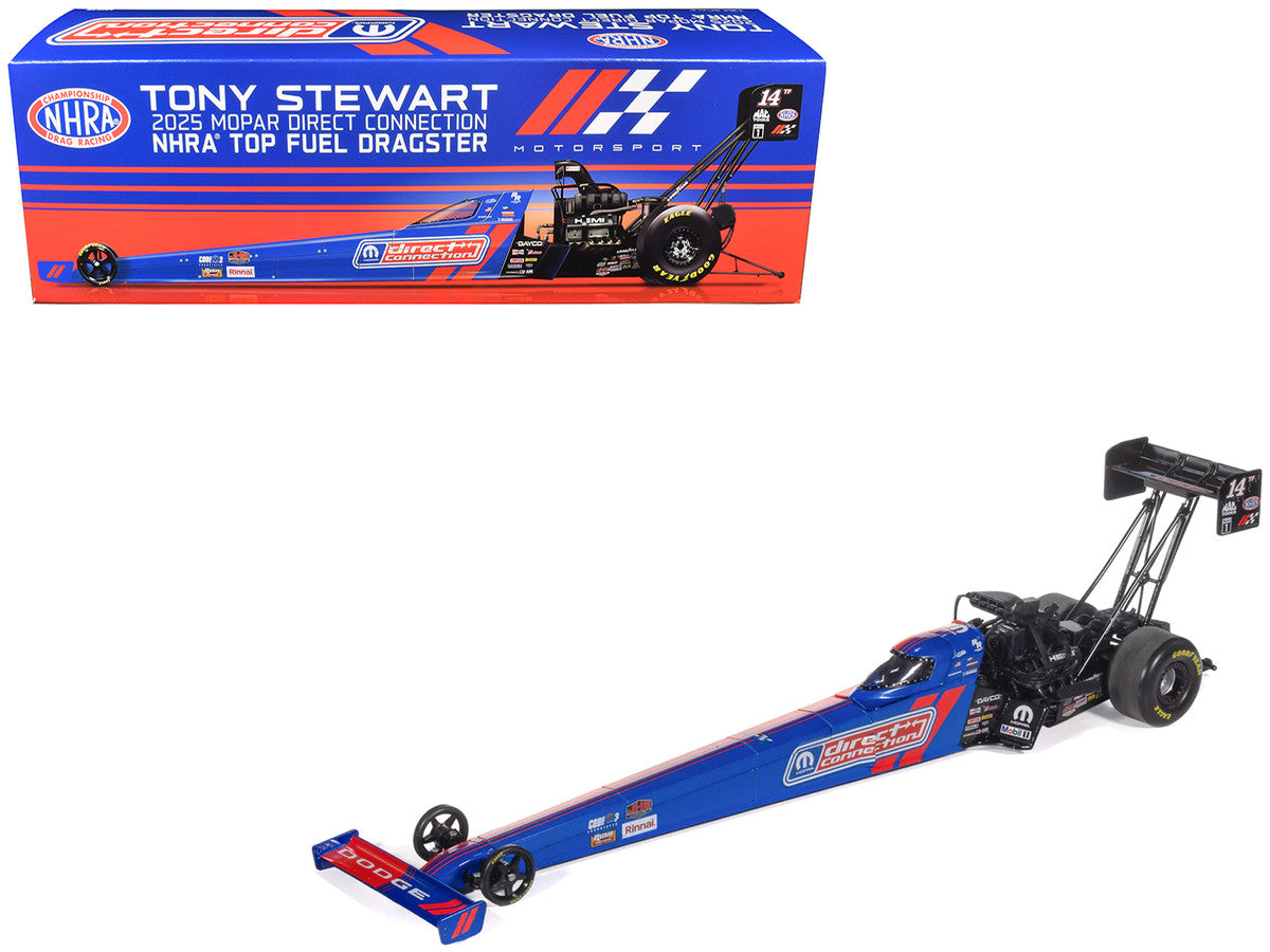 NHRA TFD (Top Fuel Dragster) #14TF Tony Stewart "MOPAR Direct Connection" Blue and Red (2025) 1/24 Diecast Model by Auto World LuxuryLifeWay Online Store