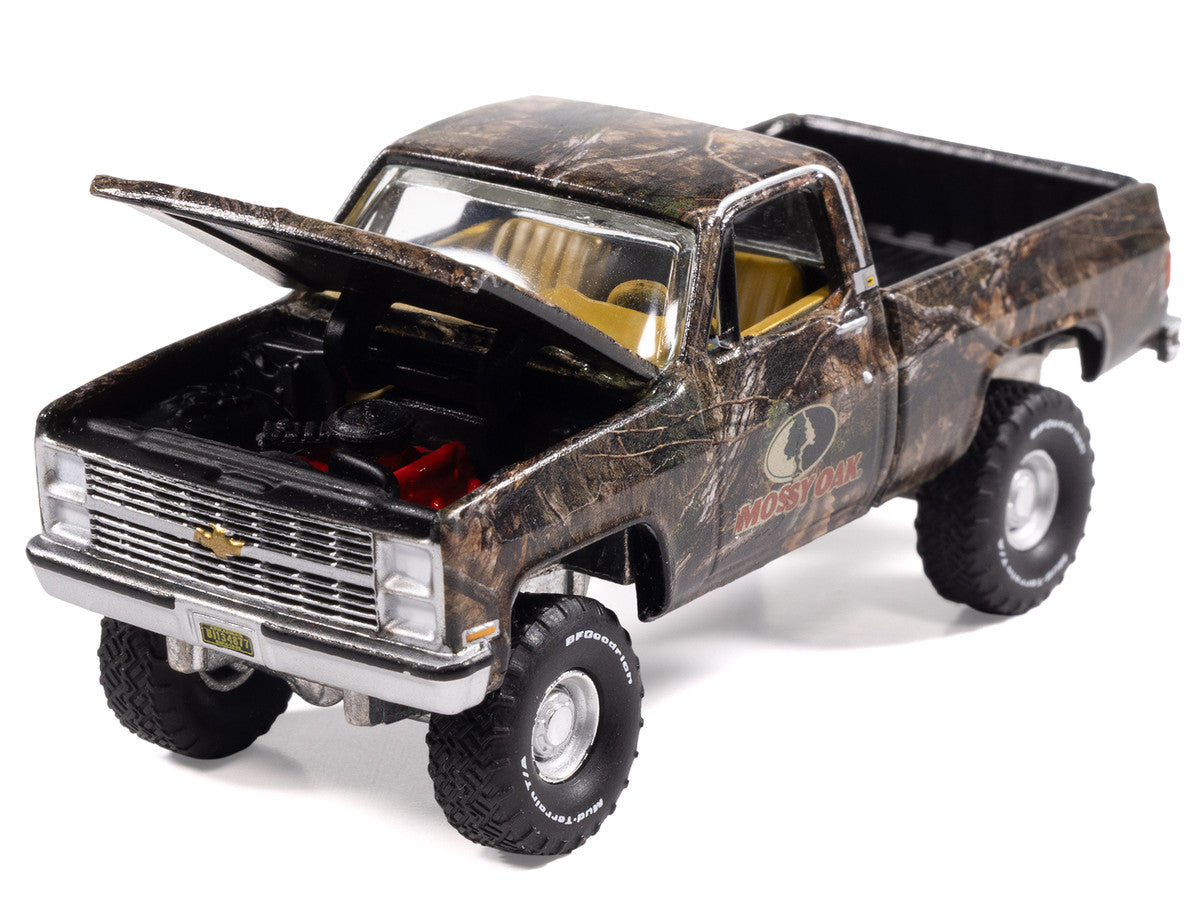 1983 Chevrolet Silverado Pickup Truck "Mossy Oak" Camouflage Livery "Big Country Collectibles" 2025 Series 1/64 Diecast Model Car by Auto World LuxuryLifeWay Online Store