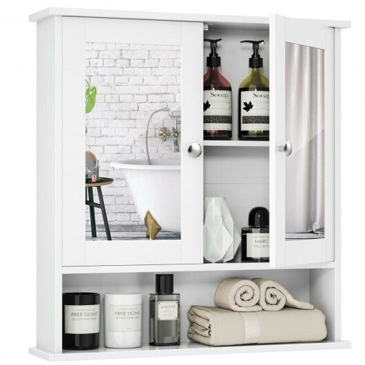 Bathroom Wall Mount Mirror Cabinet Organizer-Gray LuxuryLifeWay Online Store