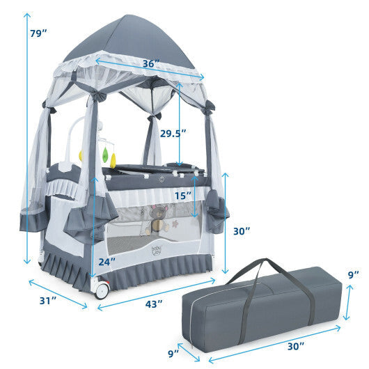 Portable Baby Playpen Crib Cradle with Carring Bag-Pink LuxuryLifeWay Online Store
