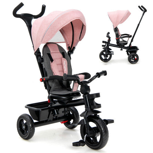 4-in-1 Baby Tricycle Toddler Trike with Convertible Seat-Blue LuxuryLifeWay Online Store