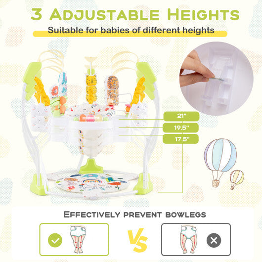 Baby Activity Center Height Adjustable Baby Bouncing Saucer with Interactive Toys-Yellow - Color: Yellow LuxuryLifeWay Online Store
