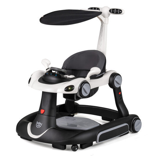 6-in-1 Baby Walker with Canopy Portable Activity Center Bouncer Rocker Combo with Music-White - Color: White LuxuryLifeWay Online Store
