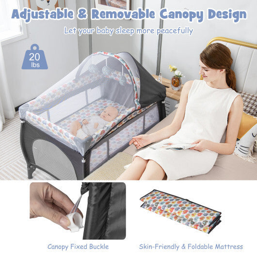4 in 1 Portable Baby Nursery Center with Net and Music Box-Multicolor - Color: Multicolor LuxuryLifeWay Online Store