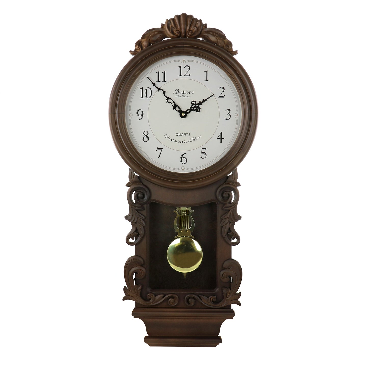 Bedford Clock Collection Chestnut Chiming Pendulum Wall Clock LuxuryLifeWay Online Store