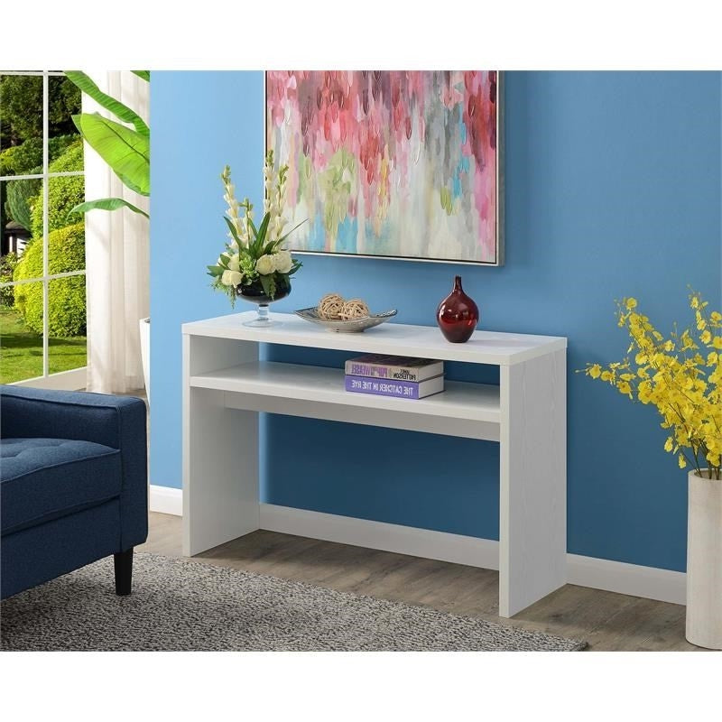 Modern FarmHome White Sofa Table Console Table with Bottom Shelf LuxuryLifeWay Online Store