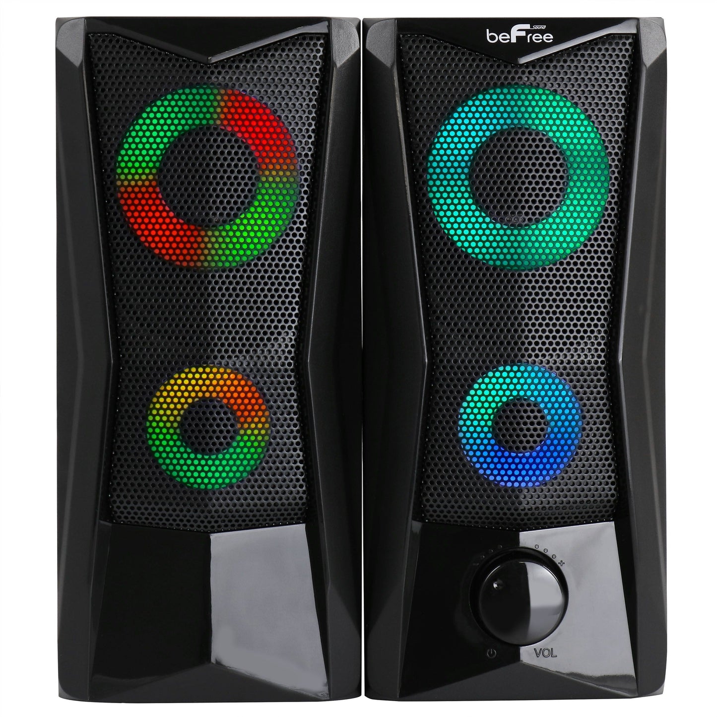 beFree Sound Computer Gaming Speakers with Color LED RGB Lights LuxuryLifeWay Online Store