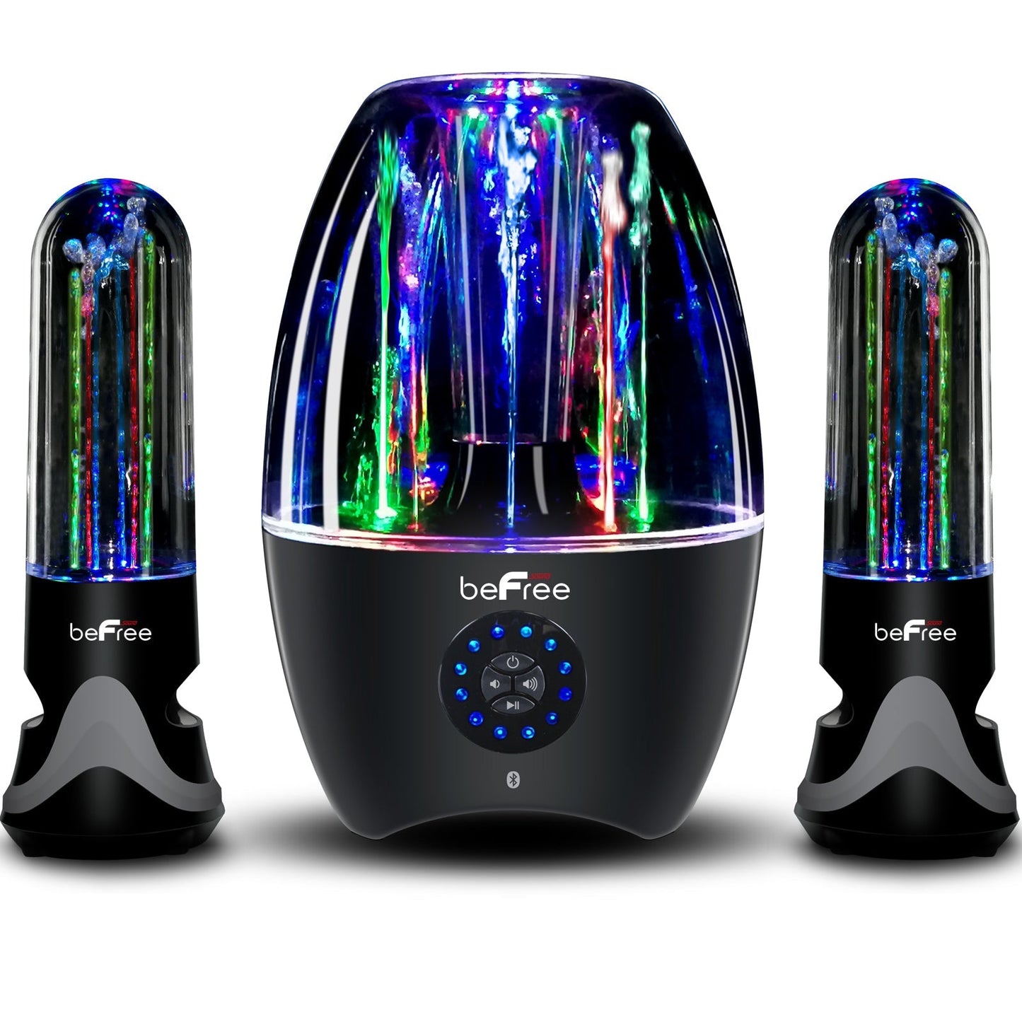 beFree Sound 2.1 Channel Bluetooth Multimedia LED Dancing Water Sound System LuxuryLifeWay Online Store