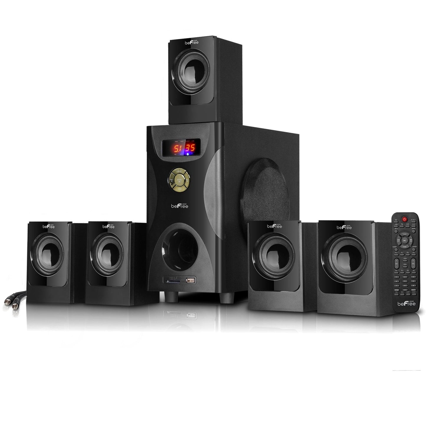 beFree Sound 5.1 Channel Surround Sound Bluetooth Speaker System in Black LuxuryLifeWay Online Store