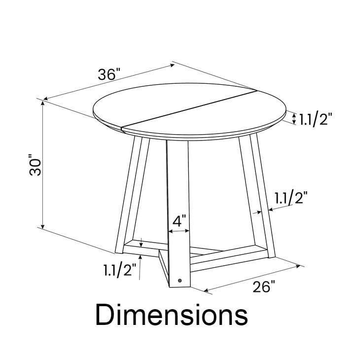 36 Inch Round Scandinavian Solid Wood Dining Table in Blonde LuxuryLifeWay Online Store