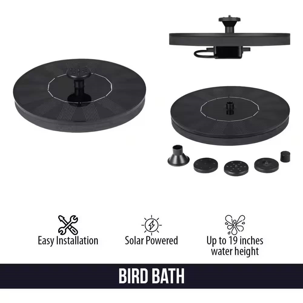 Solar Powered Birdbath to Water Fountain Kit with 4 Nozzle Heads LuxuryLifeWay Online Store