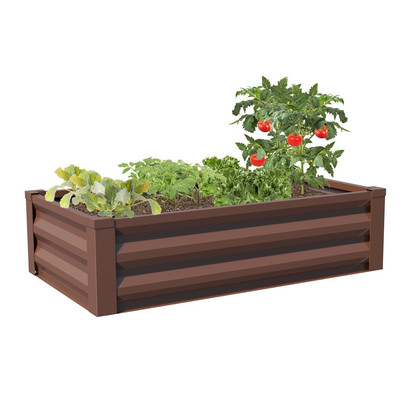 Brown Powder Coated Metal Raised Garden Bed Planter Made In USA LuxuryLifeWay Online Store