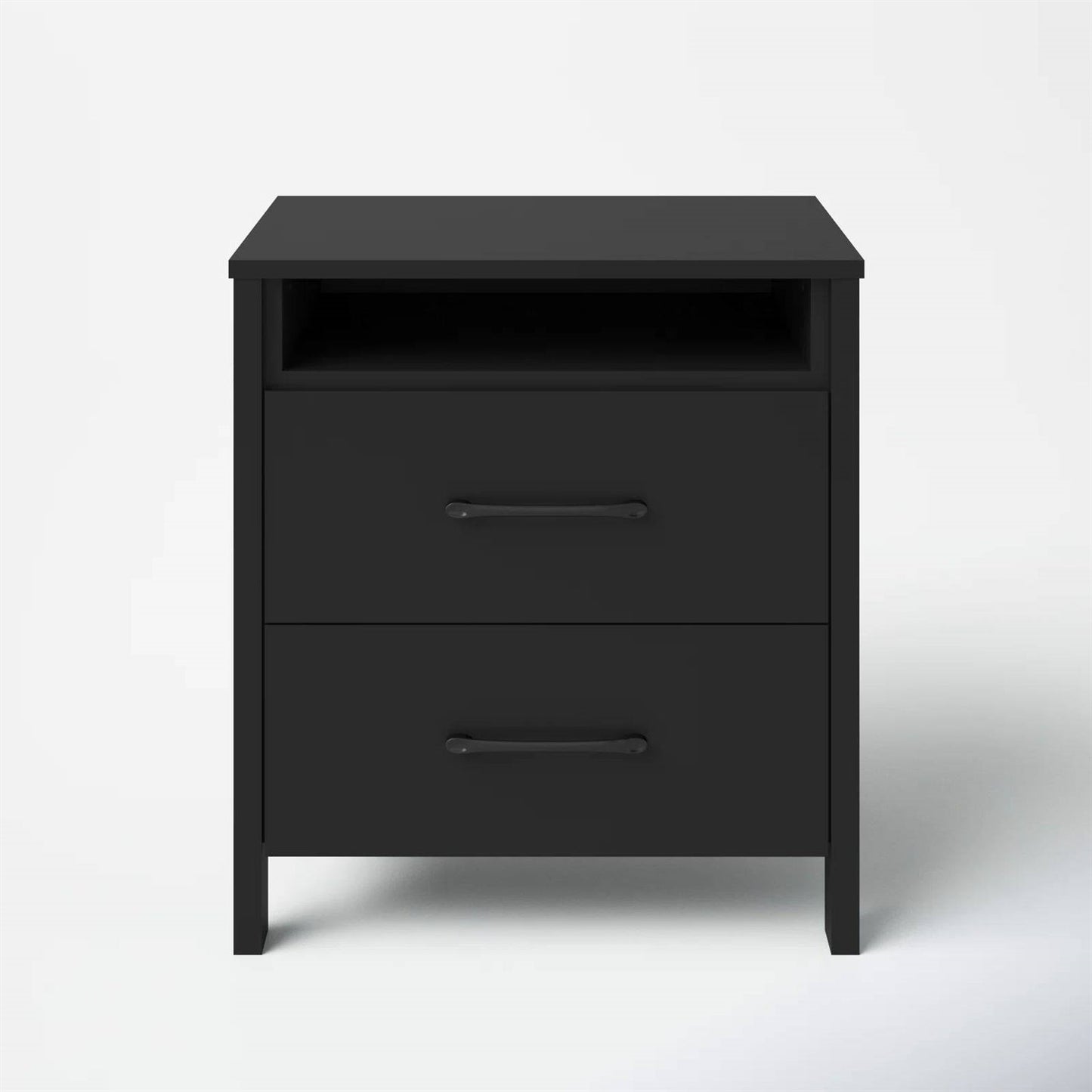 Modern 2-Drawer Nightstand Bedside Table in Black Wood Finish LuxuryLifeWay Online Store