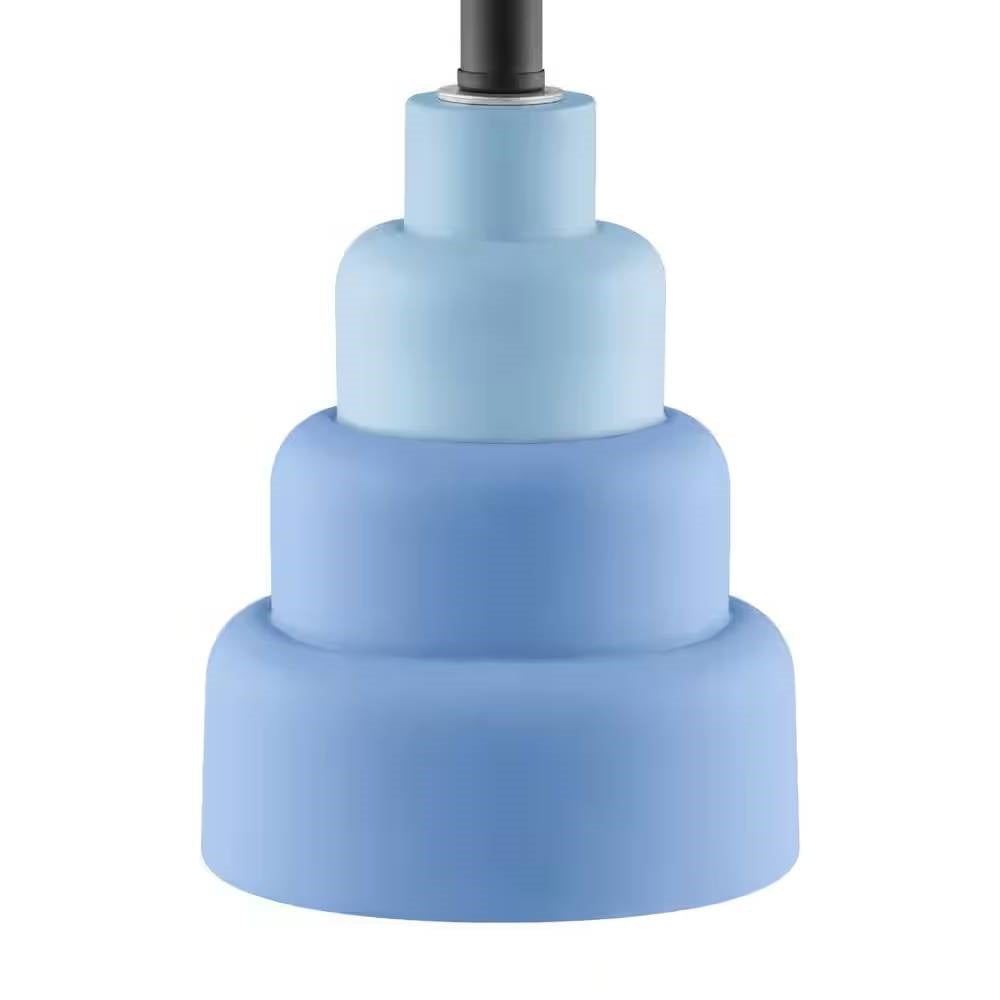 Small Blue Desk Light Table Lamp with White Fabric Shade for Bedside Nightstand LuxuryLifeWay Online Store
