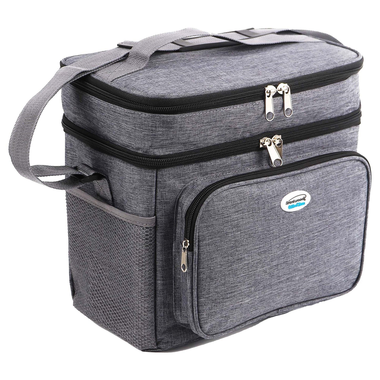 Brentwood Kool Zone 12 Can Insulated Cooler Bag in Grey with Hard Liner LuxuryLifeWay Online Store