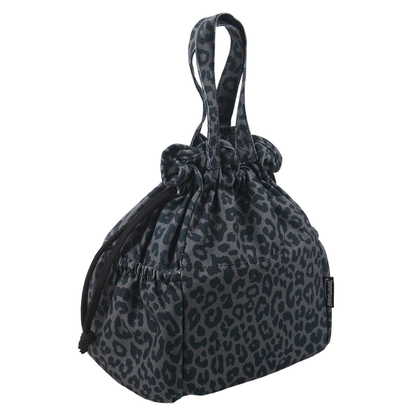 Brentwood Large 10L Insulated Canvas Lunch Tote Cooler Bag in Leopard Grey with 2 Pockets LuxuryLifeWay Online Store