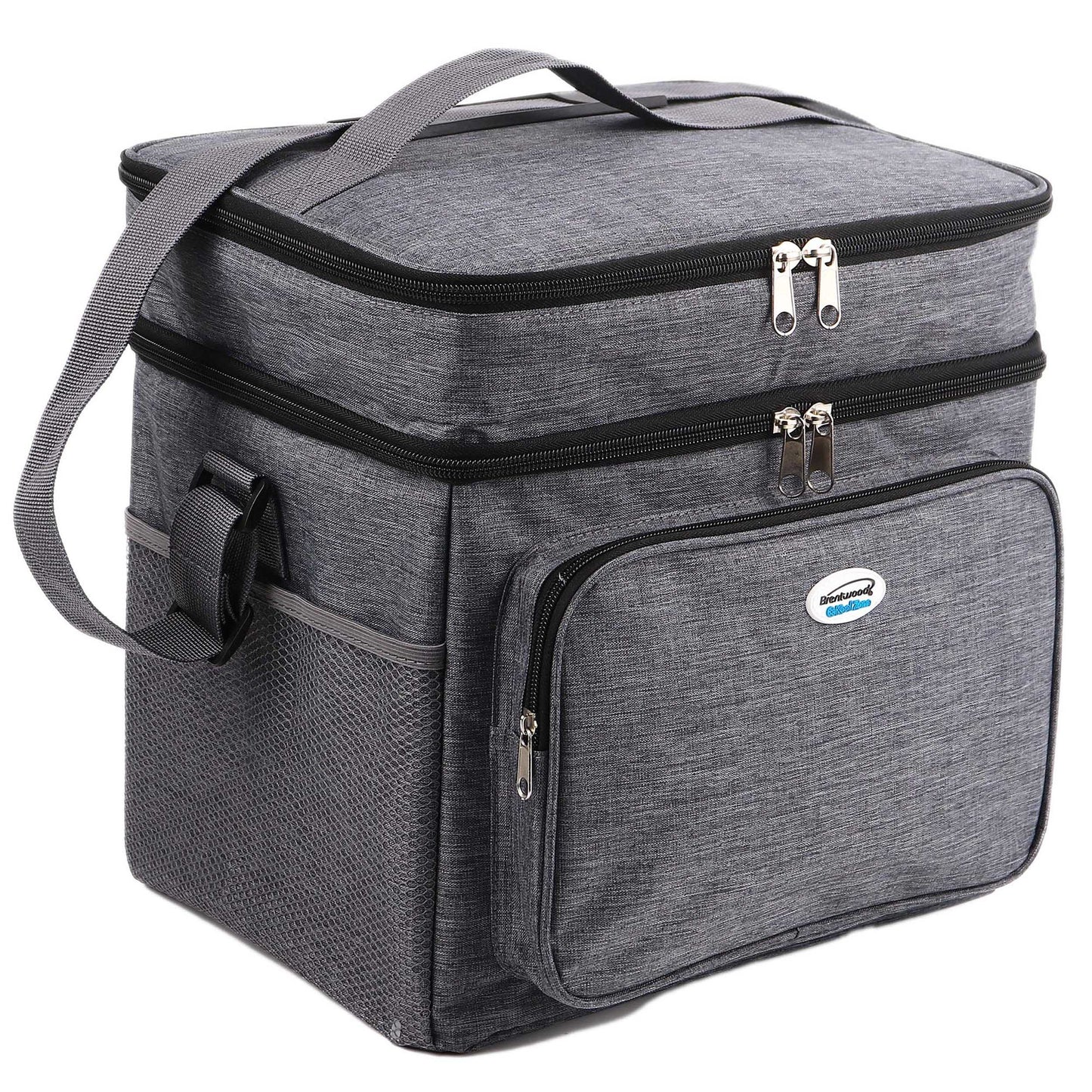Brentwood Kool Zone 24-Can Insulated Cooler Bag in Gray with Hard Liner LuxuryLifeWay Online Store