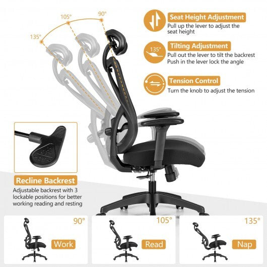 High Back Mesh Executive Chair with Adjustable Lumbar Support