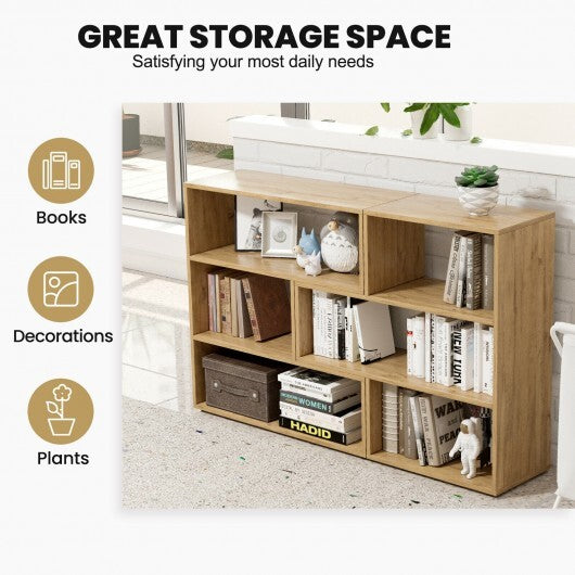 2-Piece Separable Bookshelf Floor Standing Corner Display Storage