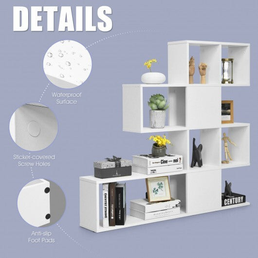 5-Tier Bookshelf Corner Ladder Bookcase with Storage Rack-Black & White LuxuryLifeWay Online Store