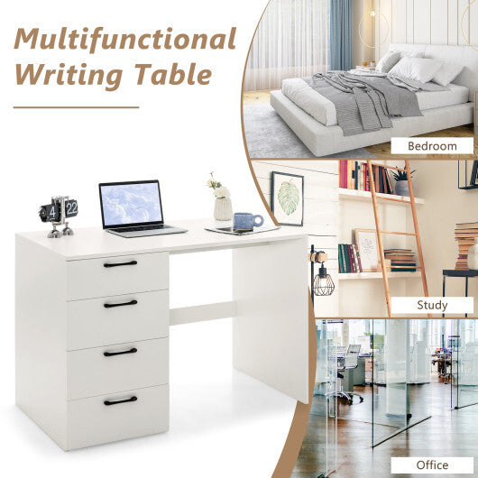 43.5 Inch Computer Desk with 4 Large Drawers-White LuxuryLifeWay Online Store